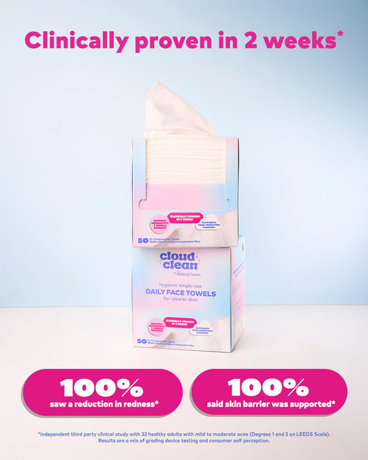 Cloud Clean Daily Face Towels 50ct