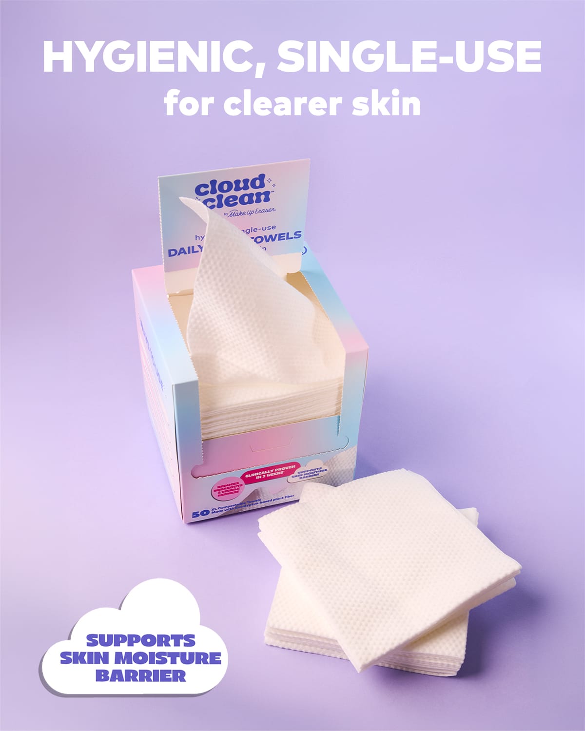 Cloud Clean Daily Face Towels 50ct