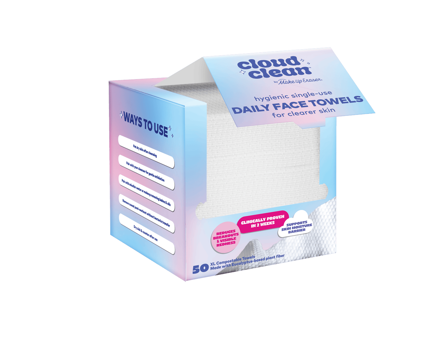 Cloud Clean Daily Face Towels 50ct