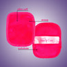 Front and back of Holidaze 7-Day Set MakeUp Eraser cloth. The front short fiber side is labeled as erase, and the back long fiber side is labeled as exfoliate.