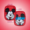 Front and back of Mickey & Friends 7-Day Set MakeUp Eraser cloth. The front short fiber side is labeled as erase, and the back long fiber side is labeled as exfoliate.