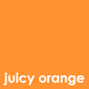 Orange background with white text that reads "juicy orange".