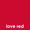 Red background with white text that reads "love red".