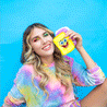 GIF of woman holding SpongeBob 7-Day Set cloths and packaging.