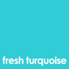 Turquoise background with white text that reads "fresh turquoise".